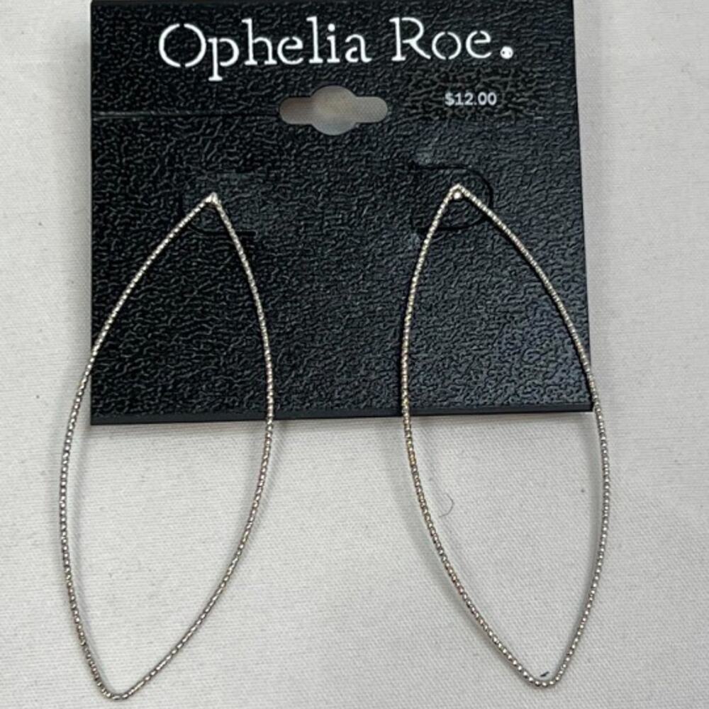 Ophelia Roe textured silver tone tear drop earrings